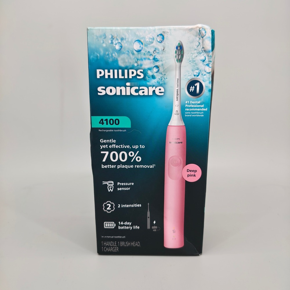 Philips Sonicare 4100 Electric Toothbrush HX3681 Deep Pink Open Damaged Box